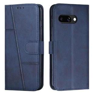 For Google Pixel 9a Stitching Calf Texture Buckle Leather Phone Case(Blue)