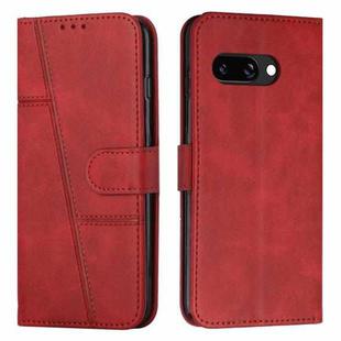 For Google Pixel 9a Stitching Calf Texture Buckle Leather Phone Case(Red)