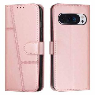 For Google Pixel 10 / 10 Pro Stitching Calf Texture Buckle Leather Phone Case(Pink)