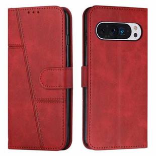For Google Pixel 10 / 10 Pro Stitching Calf Texture Buckle Leather Phone Case(Red)