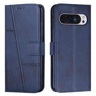For Google Pixel 10 Pro XL Stitching Calf Texture Buckle Leather Phone Case(Blue)