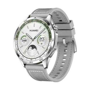 For Huawei Watch GT4 46mm Nylon Hybrid Braid Silicone Watch Band, Size: 22mm(Grey)