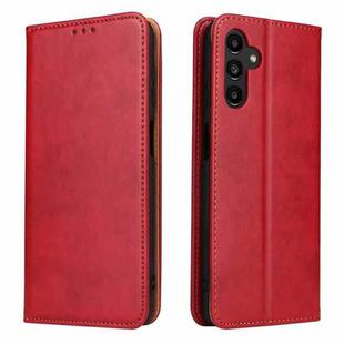 For Samsung Galaxy A55 5G Fierre Shann PU Genuine Leather Texture Phone Case(Red)