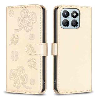 For Honor X8b Four-leaf Embossed Leather Phone Case(Gold)
