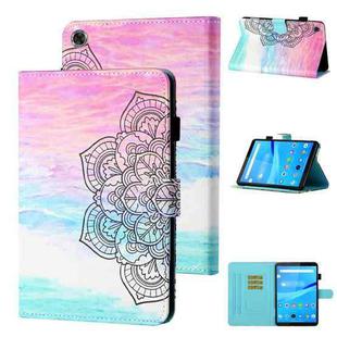 For Samsung Galaxy Tab A9 Coloured Drawing Stitching Smart Leather Tablet Case(Colorful Mandala)