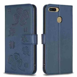 For OPPO A92 / A72 / A52 Four-leaf Embossed Leather Phone Case(Blue)