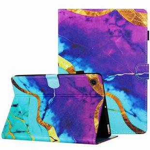 For Lenovo Tab M10 Plus Marble Pattern Stitching Smart Leather Tablet Case(Purple Blue)