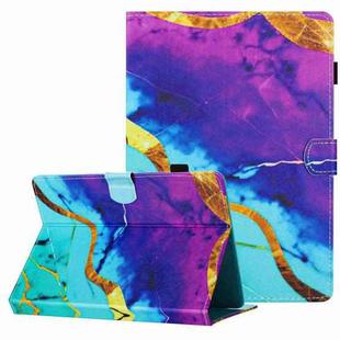 For 7 inch Universal Marble Pattern Stitching Leather Tablet Case(Purple Blue)