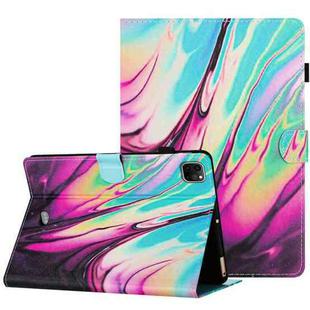For iPad 11 Pro 2020 / Air 4 10.9 Marble Pattern Stitching Smart Leather Tablet Case(Rose Blue)