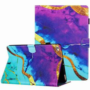 For iPad 9.7 2018 / 2017 Marble Pattern Stitching Smart Leather Tablet Case(Purple Blue)