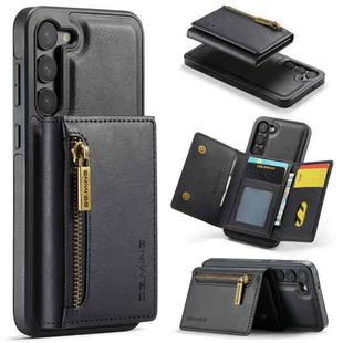 For Samsung Galaxy S23 DG.MING M5 Series Zip RFID Multi Card Detachable Leather Phone Case(Black)