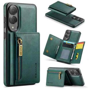 For Samsung Galaxy S25 Edge 5G DG.MING M5 Series Zip RFID Multi Card Detachable Leather Phone Case(Green)
