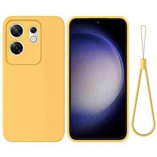 For Infinix Zero 30 4G Solid Color Liquid Silicone Dropproof Full Coverage Phone Case(Yellow)