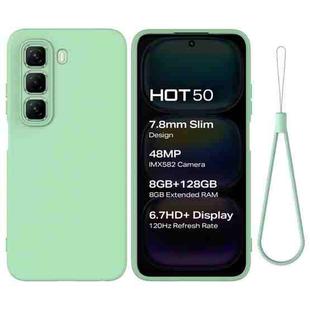 For Infinix Hot 50 4G Solid Color Liquid Silicone Dropproof Full Coverage Phone Case(Green)