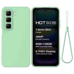 For Infinix Hot 50 5G Solid Color Liquid Silicone Dropproof Full Coverage Phone Case(Green)