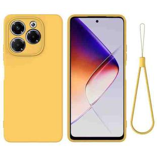 For Infinix Note 40X 5G Solid Color Liquid Silicone Dropproof Full Coverage Phone Case(Yellow)