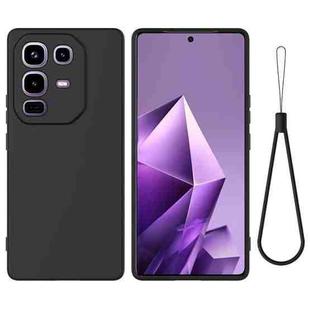 For Infinix Note 50x Solid Color Liquid Silicone Dropproof Full Coverage Phone Case(Black)