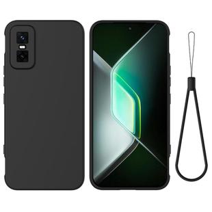 For Infinix GT 30 Pro Solid Color Liquid Silicone Dropproof Full Coverage Phone Case(Black)