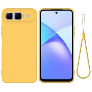 For Infinix Smart 10 Plus 4G Solid Color Liquid Silicone Dropproof Full Coverage Phone Case(Yellow)