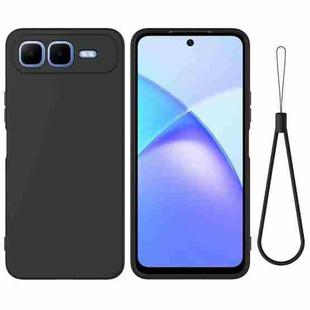 For Infinix Smart 10 Plus 4G Solid Color Liquid Silicone Dropproof Full Coverage Phone Case(Black)