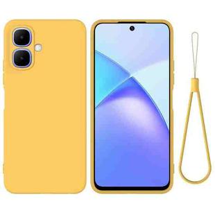 For Infinix Smart 10 4G / Tecno Pop 10 Solid Color Liquid Silicone Dropproof Full Coverage Phone Case(Yellow)