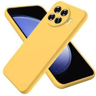 For Tecno Spark 20 Pro+ Solid Color Liquid Silicone Dropproof Full Coverage Protective Case(Yellow)