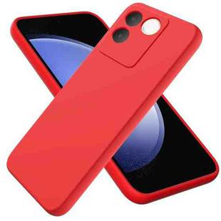 For vivo T2 Pro/S17e/iQOO Z7 Pro Solid Color Liquid Silicone Dropproof Full Coverage Protective Case(Red)