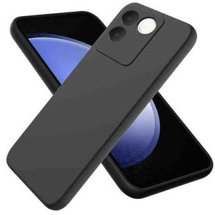 For vivo T2 Pro/S17e/iQOO Z7 Pro Solid Color Liquid Silicone Dropproof Full Coverage Phone Case(Black)