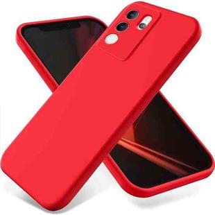 For vivo V30 Lite 5G Solid Color Liquid Silicone Dropproof Full Coverage Protective Case(Red)