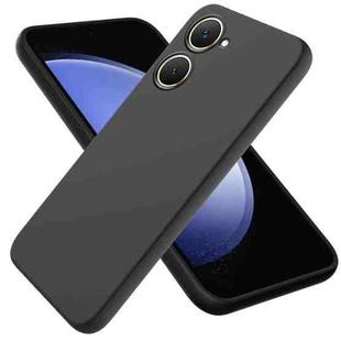 For vivo Y03 Solid Color Liquid Silicone Dropproof Full Coverage Phone Case(Black)