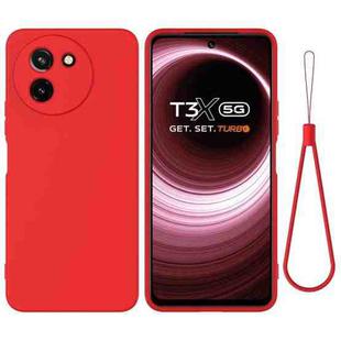 For vivo T3x / Y200i 5G Solid Color Liquid Silicone Dropproof Full Coverage Phone Case(Red)