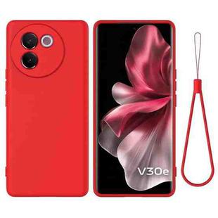 For vivo V30e 5G Solid Color Liquid Silicone Dropproof Full Coverage Phone Case(Red)