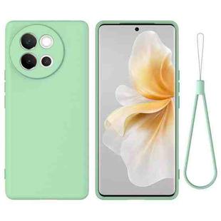 For vivo V40 Lite Solid Color Liquid Silicone Dropproof Full Coverage Phone Case(Green)