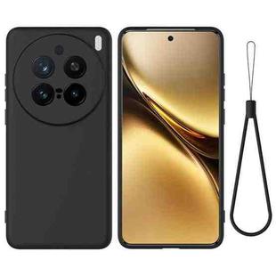 For vivo X200 Pro Solid Color Liquid Silicone Dropproof Full Coverage Phone Case(Black)