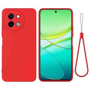 For vivo Y58 5G Solid Color Liquid Silicone Dropproof Full Coverage Phone Case(Red)