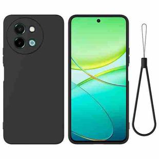 For vivo Y58 5G Solid Color Liquid Silicone Dropproof Full Coverage Phone Case(Black)