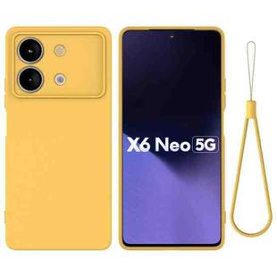 For Xiaomi Poco X6 Neo/Redmi Note 13R Pro Solid Color Liquid Silicone Dropproof Full Coverage Phone Case(Yellow)