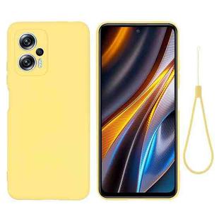 For Xiaomi Redmi Note 12T Pro / 11T Pro+ Solid Color Liquid Silicone Dropproof Full Coverage Phone Case(Yellow)