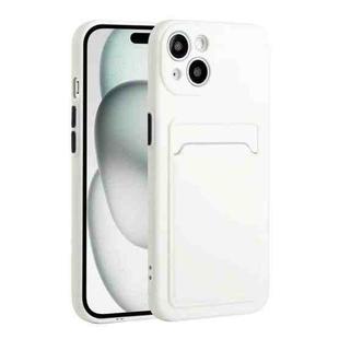 For iPhone 15 Card Slot Design Shockproof TPU Phone Case(White)