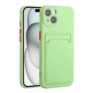 For iPhone 15 Plus Card Slot Design Shockproof TPU Phone Case(Matcha Green)