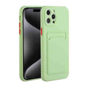 For iPhone 15 Pro Card Slot Design Shockproof TPU Phone Case(Matcha Green)