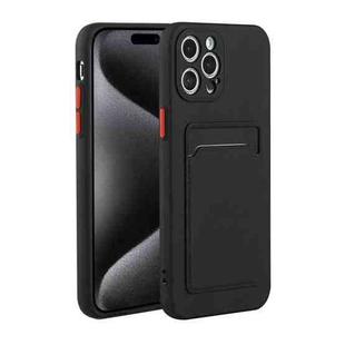 For iPhone 15 Pro Card Slot Design Shockproof TPU Phone Case(Black)