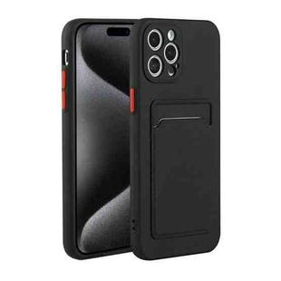 For iPhone 15 Pro Max Card Slot Design Shockproof TPU Phone Case(Black)