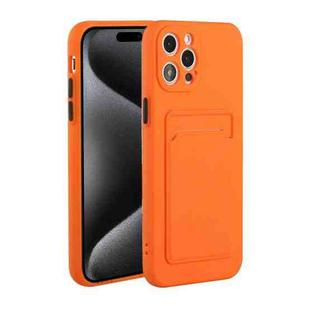 For iPhone 15 Pro Max Card Slot Design Shockproof TPU Phone Case(Orange)
