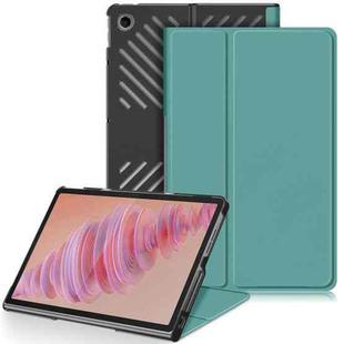 For Lenovo Tab Plus 11.5 TB351FU Custer Pure Color 3-folding Leather Tablet Case(Green)