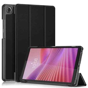 For Lenovo Tab One 8.7 / K9 2025 Custer Texture 3-Fold Holder Leather Smart Tablet Case(Black)