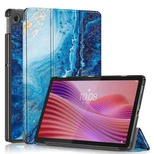 For Lenovo Tab 10.1 2025 Custer Coloured Drawing 3-folding Leather Smart Tablet Case(Waves)