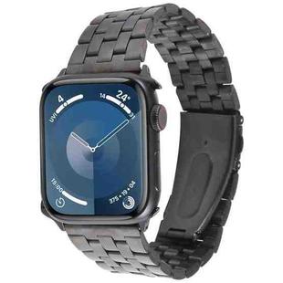 For Apple Watch Series 9 45mm 22mm Ultra-thin Five Beads Stainless Steel Watch Band(Black)