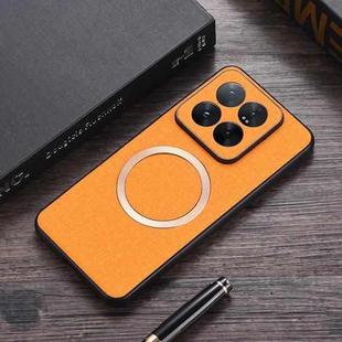 For Xiaomi 14T Pro CD Magnetic Cloth Texture PU Phone Case(Orange)