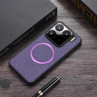 For Xiaomi 15 CD Magnetic Cloth Texture PU Phone Case(Purple)